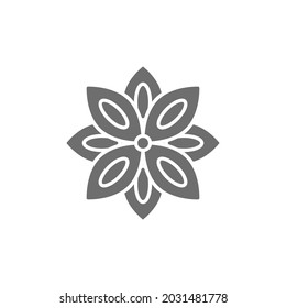 Star anise, spice grey icon. Isolated on white background