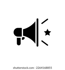 Star Announcement Filled Icon Vector Illustration