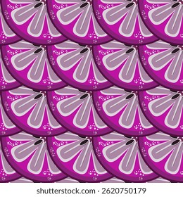 Star apple sliced seamless tropical pattern vector illustration 