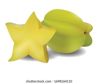 star apple thai fruit on white background