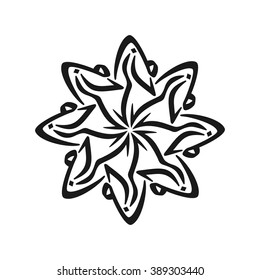 star arabic calligraphy logo vector.
