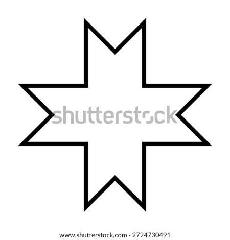 Star of Arauco, the Guñelve, or bringer of dawn. Eight-pointed star, foliated cross, and octagram, representing planet Venus. Symbol from the Mapuche or Araucanians, indigenous people of Chile. Vector