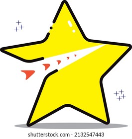 Star And Arow Icon Yellow