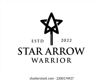 Star Arrow with Arrowhead and Star logo design vintage.