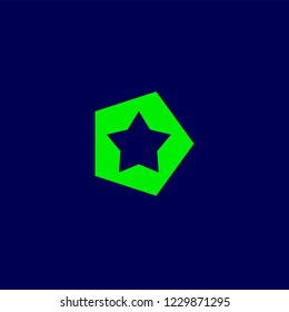 Star arrow direction abstract minimalistic flat logo brand. Award success logotype concept icon. Vector illustration for your design.