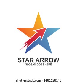Star With Arrow Logo Design
