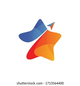 Star with arrow logo design