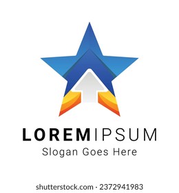 Star with Arrow Logo Design Abstract Circle Arrow Go Delivery Logotype