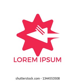 Star and Arrow Logo Design. Star Arrow Direction Abstract Logo Design Template.
