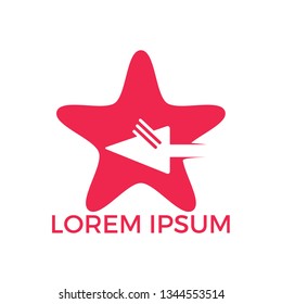 Star and Arrow Logo Design. Star Arrow Direction Abstract Logo Design Template.