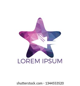 Star and Arrow Logo Design. Star Arrow Direction Abstract Logo Design Template.