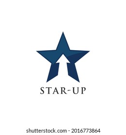 Star and Arrow Logo Design. Star-Up.