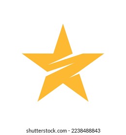 Logo de la flecha de la estrella Diseño Vector de ilustración plana símbolo del logotipo