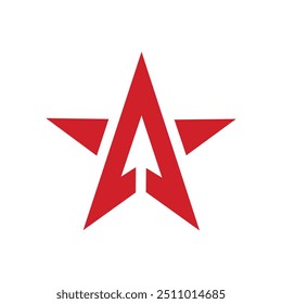 Star up arrow logo design vector illustration template