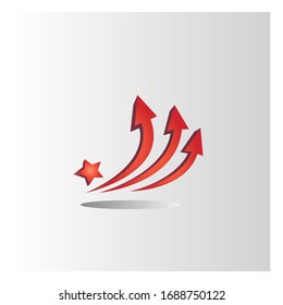 star and arrow logo vector icon template