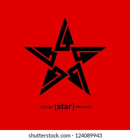 Star with arrows Abstract vector design element. Corporate logo template