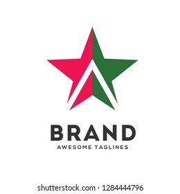 Star with arrows up vector style illustration Abstract business logo template