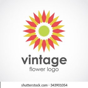 Star art of circular flower abstract vector and logo design or template decorative ornament business icon of company identity symbol concept