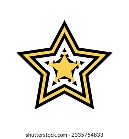 star art tattoo vintage color icon vector. star art tattoo vintage sign. isolated symbol illustration