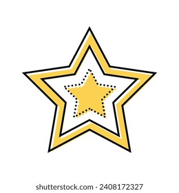 star art tattoo vintage color icon vector. star art tattoo vintage sign. isolated symbol illustration