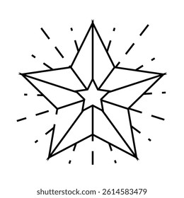 star art tattoo vintage line icon vector. star art tattoo vintage sign. isolated contour symbol black illustration