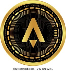 Star atlas-atlas cryptocurrency drawings on abstract background. 3d illustrations.