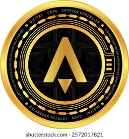 Star atlas-atlas cryptocurrency drawings on abstract background. 3d illustrations.