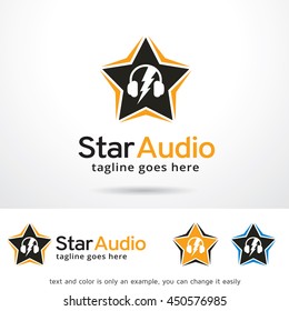 Star Audio Logo Template Design Vector