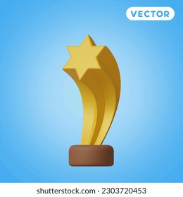 star award 3D vector icon set, on a blue background