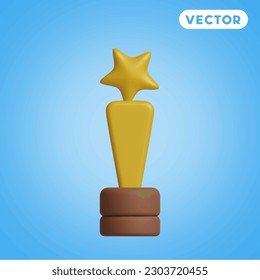 star award 3D vector icon set, on a blue background