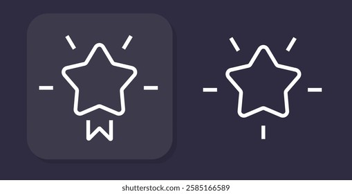 Star award badge rating as premium best achievement ui interface button element icon vector graphic line stroke art illustration set, quality rate favorite sign symbol, minimal sparkle reward image