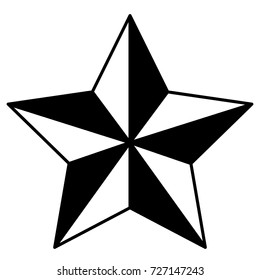 star award flat icon black silhouette vector illustration