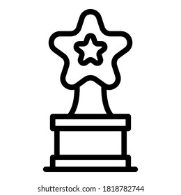 Star award icon. Outline star award vector icon for web design isolated on white background