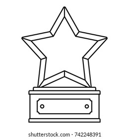 Star award icon. Thin line illustration of star award vector icon isolated on white background