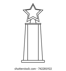 Star award icon. Thin line illustration of star award vector icon isolated on white background