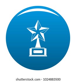 Star award icon vector blue circle isolated on white background 