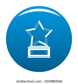 Star award icon vector blue circle isolated on white background 
