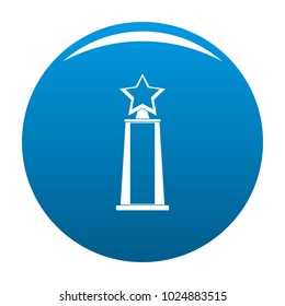 Star award icon vector blue circle isolated on white background 