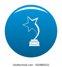 Star award icon vector blue circle isolated on white background 