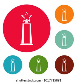 Star award icons circle set vector isolated on white background