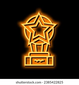 star award neon light sign vector. star award illustration