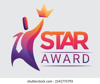 Star Award Professional Man holding Star in Hand Vector