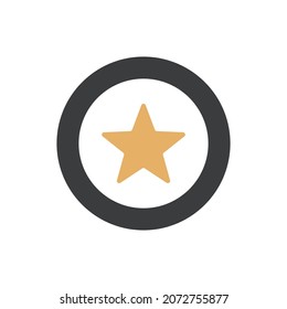 Icono de vector plano redondeado de Star Award