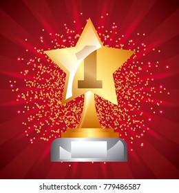 star award trophy icon number one stars dot background