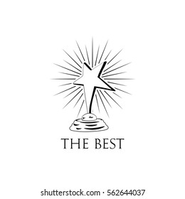 Star award trophy. vector illustration isolated on white background