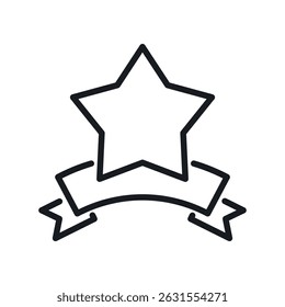 Star award vector outline icon