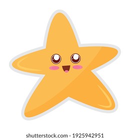 star baby kawaii character icon vector illustration design