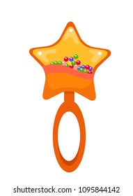 star baby rattle, vector illustration