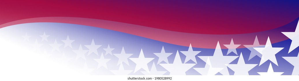 Star background. America. 4 th july. Independence Day. USA. Patriotic background. Holiday. Web baner. Poster. Backdrop. Red, white and blue. White stars. Template for design. Vector.