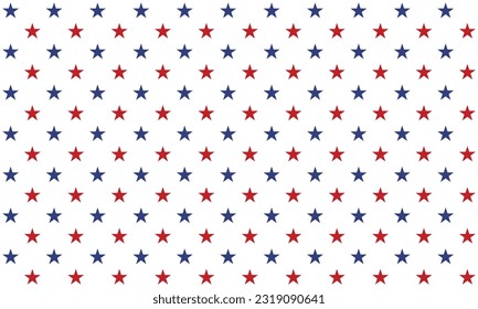 Estilo de la bandera estadounidense de fondo estelar. Patrón de estrellas azules rojas. Resumen de las estrellas de fondo.